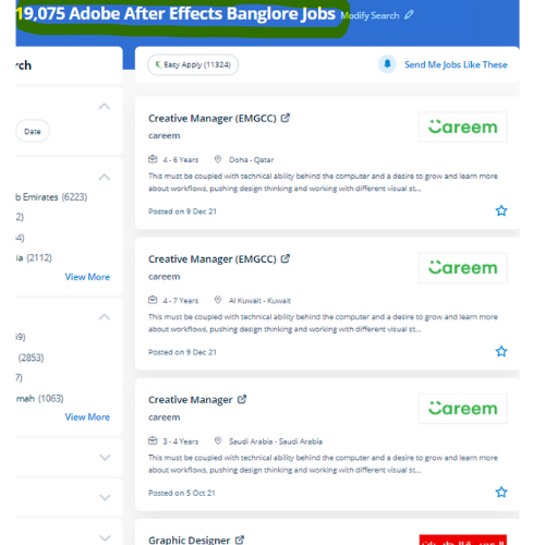 Adobe After Effects internship jobs in Coimbatore